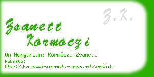zsanett kormoczi business card