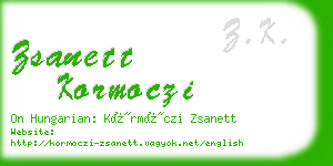 zsanett kormoczi business card